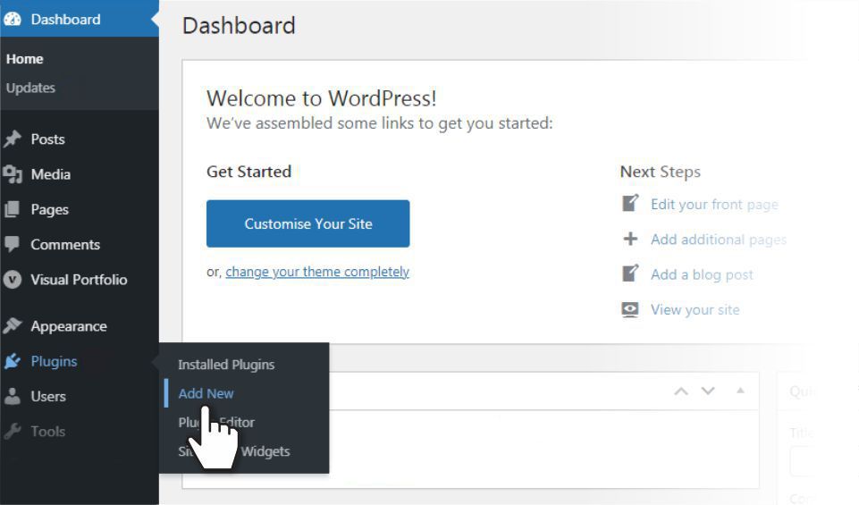 Add a plugin in WordPress