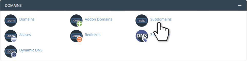 Domains section in cPanel