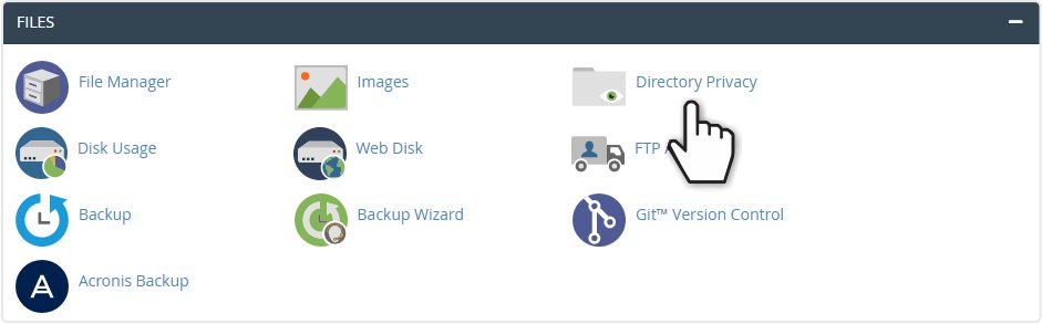 The Directory Privacy icon in cPanel