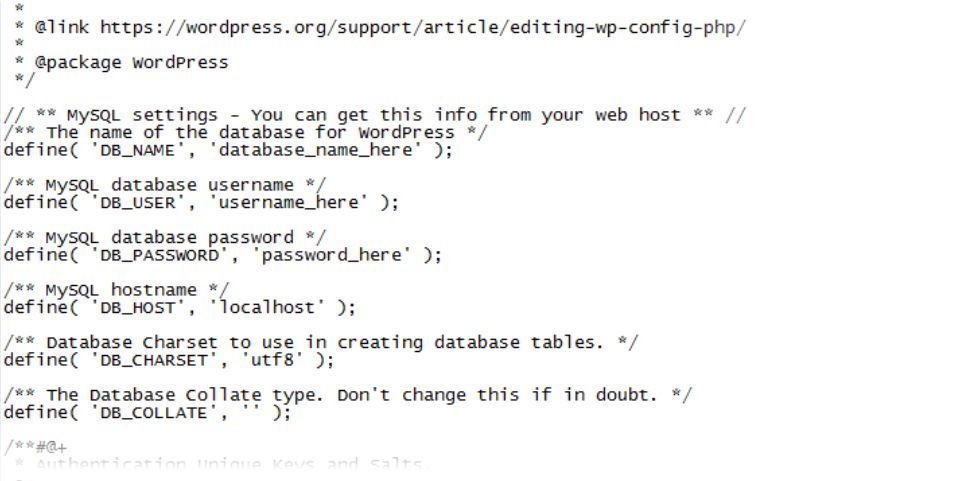 Edit wp-config.php file