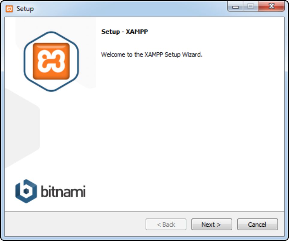 The XAMPP installer screen