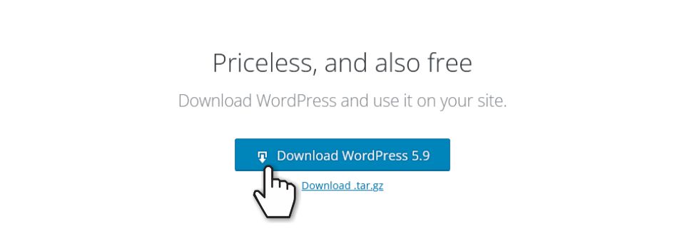 Click the Download WordPress 5.9 button.