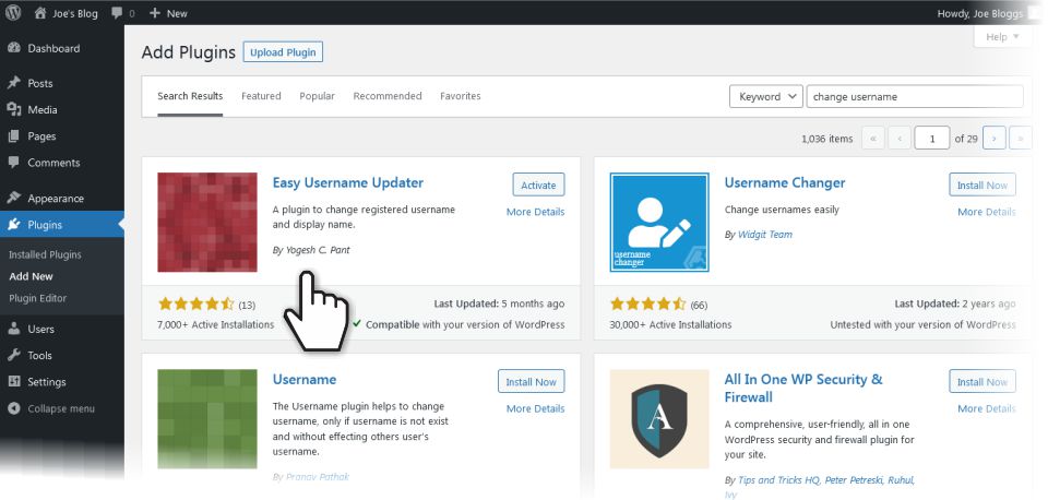 Name Changer plugins Available from the WordPress Plugins Repository.