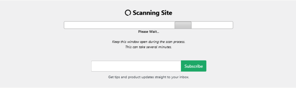 Duplicator scanning the website for issues.