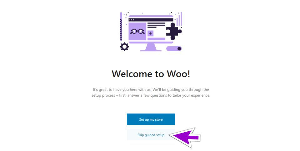WooCommerce skip guided setup screen